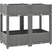 furnicato Hochbeet 80 x 40 x 71 cm Grau
