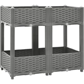 furnicato Hochbeet 80 x 40 x 71 cm Grau