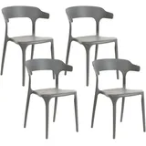 Beliani Esszimmerstuhl Gubbio Kunststoff grau 4er Set