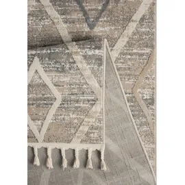 OTTO home Teppich OTTO HOME "Otilie" Gr. 5, braun, B:200cm H:11mm L:300cm, Kunstfaser, Teppiche, Teppich, dichte Qualität, Woll-Look, Boho, mit Fransen und Rauten, Scandi