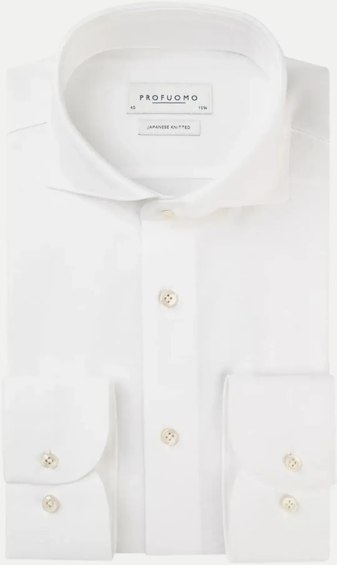 Slim-Fit Hemd Japanese Knitted Weiß 43