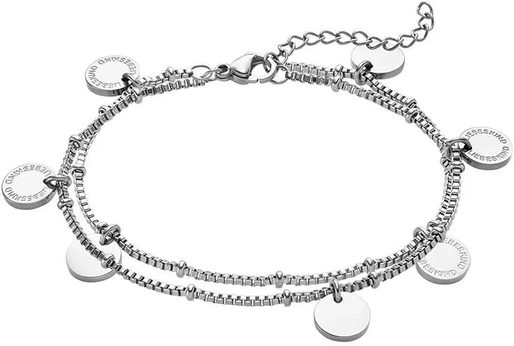Armband LIEBESKIND BERLIN, edelstahlfarben, Armbänder, Damen, 20cm, Edelstahl, glänzend, Armband