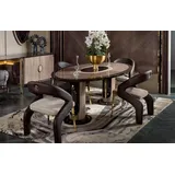 aea Esstisch 4x Stühle 5tlg Esszimmer Garnitur Lehnstühle Modern Erwachsene Holz Neu,