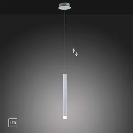 just light. Bruno 1-flg. 12 x 120 cm Aluminium grau