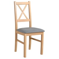 Beautysofa Esszimmerstuhl Stuhl Nilo X (2 Stk. pro Satz) aus Holz mit gepolstertem Sitz (2 St), Beine in: Buche, Sonoma, Stirling, Nussbaum, Schwarz und Weiß grau