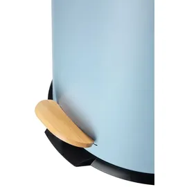 Echtwerk Tretabfalleimer Skandi Look, Abfalleimer, Mülleimer, robuster Eisenkorpus mit Bambusdeckel, Soft Close Funktion, Maritim, Fassungsvermögen 30 Liter