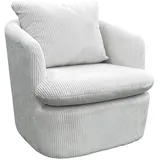 byLIVING Sessel Harmony/Grob-Cord Off White/Vollpolster / 360° drehbar/Polstersessel/Armlehnsessel/Lesesessel/Loungchair/B 72, H 69, T 77 cm