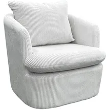 byLIVING Sessel Harmony/Grob-Cord Off White/Vollpolster / 360° drehbar/Polstersessel/Armlehnsessel/Lesesessel/Loungchair/B 72, H 69, T 77 cm