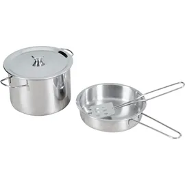 roba Matschküche in Hausoptik - Funktionelle Outdoor Spielküche inkl. Zubehör für Mädchen & Jungen - FSC-zertifiziertes Massivholz - Grau lasiert