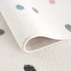 Carpet City "Anime9396", beige Creme mit bunten Pastell-Pünktchen, moderner Kinderteppich weich & gemütlich
