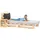 sunnypillow 80x200 cm Palettenbett mit Kopfteil Holzbett Bett aus Paletten Palettenmöbel Naturholz Fichte europalette 80 90 100 120 140 160 180 200 220 240 x 200cm