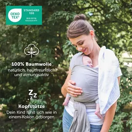 Laleni Tragetuch Baby Neugeborene aus 100% Baumwolle - es Babytragetuch bis 15 kg mit Ergonomischer Passform, Einfach Anzuziehen, Waschmaschinenge... - Rot.