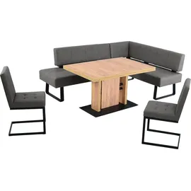 K+W Komfort & Wohnen Essgruppe K+W KOMFORT & WOHNEN "Spider II", grau (grau,), H:88cm T:50cm, Sitzmöbel-Sets, Essgruppe, langer Schenkel wahweise in 2 Breiten, 2 Freischwinger, 1 Tisch
