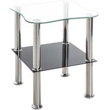 Haku-Möbel Beistelltisch Glas silber 40,0 x 40,0 x 47,0 cm