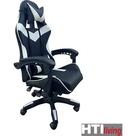 Hti-Living Krit Gaming-Stuhl Schwarz-Weiß