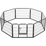 vidaXL Hunde-Laufgitter 8 Paneele Stahl 60 x 80 cm Schwarz