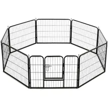 vidaXL Hunde-Laufgitter 8 Paneele Stahl 60 x 80 cm Schwarz