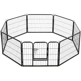 vidaXL Hunde-Laufgitter 8 Paneele Stahl 60 x 80 cm Schwarz