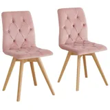 Andas Esszimmerstuhl »Rania«, (Set), 2 St., Samtoptik, im 2er/4er/6er Set, Massivholzbeinen, rosa