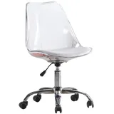 Drehstuhl Transparent Zurück Drehstuhl, Einfacher Abhebbarer Computer Stuhl Drehbare Haushalt Kleiner Stuhl Studie Bürostuhl Mit Schwammkissen, 2 Farben Arbeitsstuhl (Color : White)