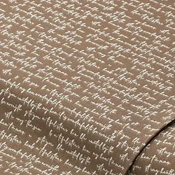 Baumwollstoff Schrift „Sina“, braun/hellblau