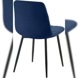 CLP 4er Set Esszimmerstuhl Tilde blau/Samt