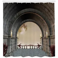 ABAKUHAUS Duschvorhang Mystik 175 x 200 cm grau