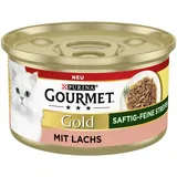 Purina Gourmet Gold Saftig - feine Streifen mit Lachs 48 x 85 g