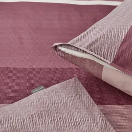 SCHIESSER Endy Stripes Gestreift Lila 135 x 200 cm + 80 x 80 cm
