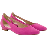 Ulla Popken Damen große Größen Übergrößen Plus Size Leder-Ballerinas, Cut-Out, Weite H orientpink 42 814045800-42