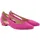 Ulla Popken Damen große Größen Übergrößen Plus Size Leder-Ballerinas, Cut-Out, Weite H orientpink 42 814045800-42