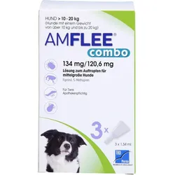 AMFLEE combo 134/120,6mg Lsg.z.Auf.f.Hunde 10-20kg 3 St.