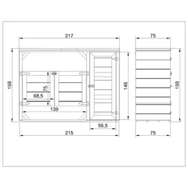 TIMBELA Mülltonnenbox M981A 217 x 159 cm grau