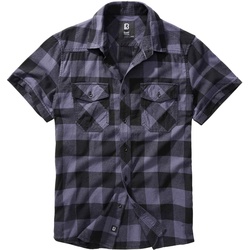 Brandit Checkshirt kurzarm schwarz/grau, Größe 3XL