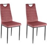 INOSIGN Esszimmerstuhl, (Set), 2 St., Samtstoff, (2 oder 4 Stück) mit Samtbezug, Rückenlehne mit Griff zum Zurückziehen, rosa