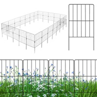 GOPLUS 25 Stück Gartenzaun Metall, 60 cm hoch Steckzaun Komplettset, Metallzaun Teichzaun Zaun für Hunde, Garten