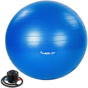 Movit Gymnastikball Dynamic Ball, 75cm, belastbar bis 500kg, mit Pumpe, blau