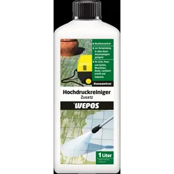 WEPOS Hochdruckreiniger Zusatz, 1 l, Konzentrat, schaumarm, für Auto, Terrasse, Öl, Fett, hartnäckiger Schmutz