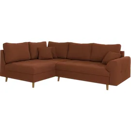 s-style möbel ECKSOFA Alma Terrakotta Cord - Ottomane links