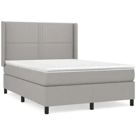 vidaXL Boxspringbett 140 x 200 cm Hellgrau