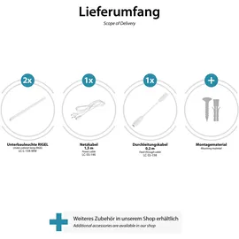 PARLAT LED Unterbau-Leuchten Rigel, je 87,3cm, je 1002lm, warm-weiß, 2er Set