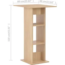 vidaXL Bartisch 60 x 60 x 110 cm Eichenbraun
