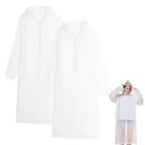 FDJZXW 2 Stück Rain Poncho,Regencape Durchsichtig,Regenponcho Damen,Regenmantel Damen Regenponcho Transparent für Festivals Camping Wandern Angeln Konzerte Stadien - 26