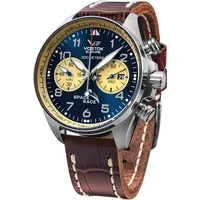 Vostok Europe Herrenuhr Space Race Chronograph Braun/Blau 6S21-325A667