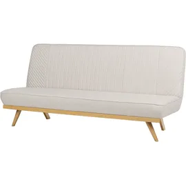 Beliani Schlafsofa Stoff 2-Sitzer Beige