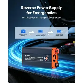 Vevor DC-DC Ladebooster 40 A 520 W, Ladegerät für Lichtmaschine 12 V / 24 V-12 V / 24 V Schnellladung für LiFePO4 AGM Gel Batterien & Powerstations Wohnmobil Caravans Notstromversorgung zu Hause