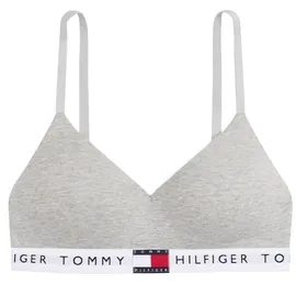 Tommy Hilfiger Bralette-BH "BRALETTE LIFT", Damen, Gr. M (38), N-Gr, grau (light grau), Jersey, Obermaterial: 90% Baumwolle, 10% Elasthan, TOMMY HILFIGER UNDERWEAR, kontrastfarbene Details, meliert, Basic, körpernah, BHs, mit kontrastfarbenen Details, mit Logoschriftzug
