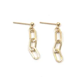 Paar Ohrstecker FIRETTI "kleine Kugeln, Kettenglieder", gold (gelbgoldfarben), Ohrringe, Damen, Metall