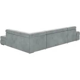 sit&more Wohnlandschaft SIT & MORE "U-Form", grau (hellgrau), B:345cm H:79cm T:213cm, 100% Polyester, Sofas, Wohnlandschaft, mit verstellbaren Kopfteilen, wahlweise mit Bettfunktion
