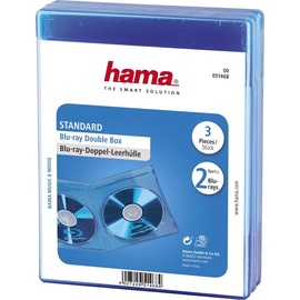 Hama 51468 Blu-ray Disc Doppel-Leerhülle 3er-Pack blau
